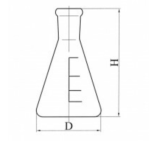 Колба коническая с цилиндрической горловиной КН-2-100-34, с делениями, ТС