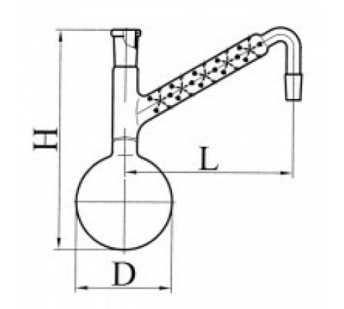 Колба 250 мл с дефлегматором (эскиз 2-162)
