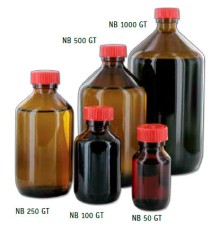 Бутыль для проб Behr NB 100 GT, 100 мл, узкое горло, коричневое стекло, крышка PP, 10 шт/упак