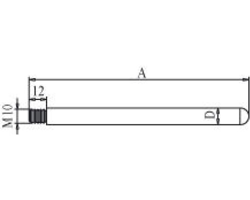 Штанга Bochem для штатива длина 1000 мм, диаметр 12 мм, резьба M10, оцинкованная сталь