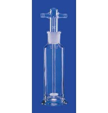 Склянка для промывки газов Lenz 1000 мл, с отводами GL 14, c фильтром, пористость 0