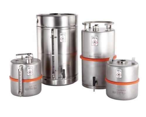 Защитный контейнер Burkle из нержавеющей стали для хранения ЛВЖ 10 литров с индикатором (Артикул 2601-6010)
