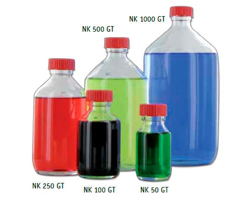 Бутыль для проб Behr NK 100 GT, 100 мл, узкое горло, бесцветное стекло, крышка PP,10 шт/упак