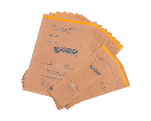 Пакеты для стерилизации из крафт-бумаги Винар СтериТ ПС-А3-1 230х280 мм 100 шт